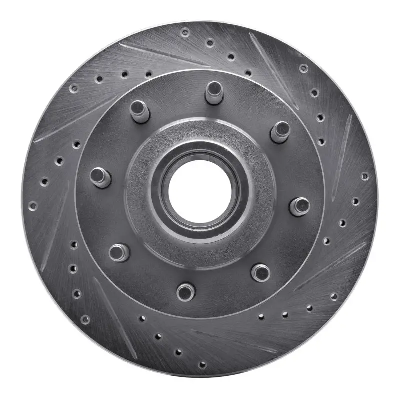 R1 1986-1994 Ford E-250 Econoline Club Wagon Front Right Drilled & Slotted Silver Brake Rotor 1