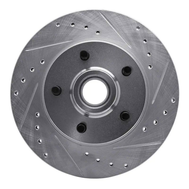 R1 1988-1991 Chevrolet C1500 Front Right Drilled & Slotted Silver Brake Rotor 1