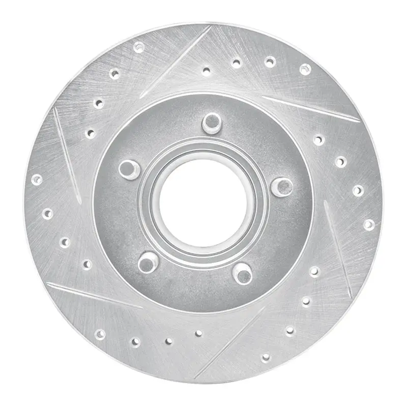 R1 1990-1994 Ford Ranger (Usa/Canada) Front Left Drilled & Slotted Silver Brake Rotor 1