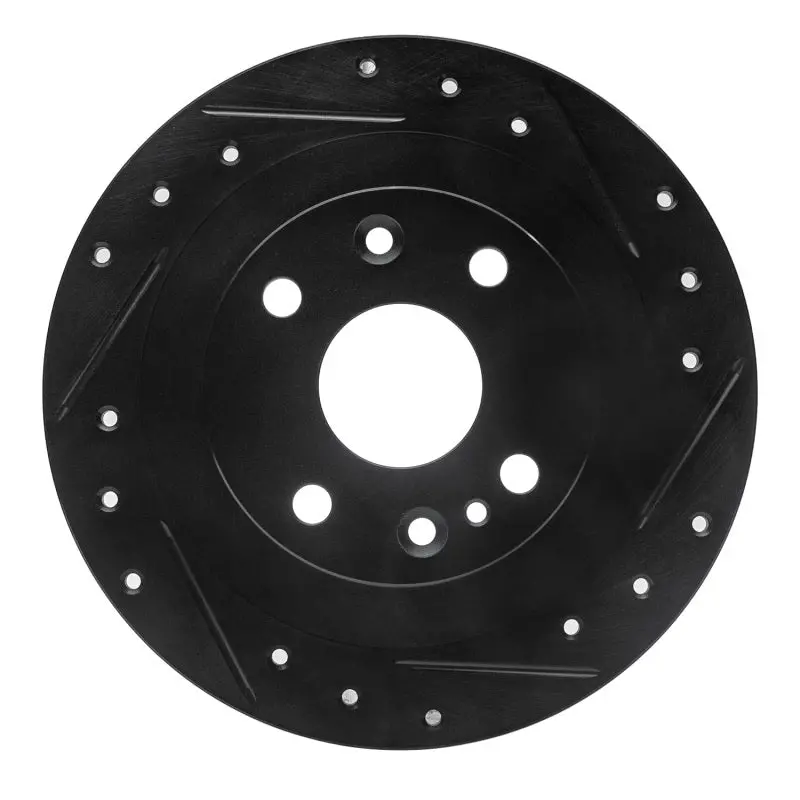 R1 1990-2003 Ford Escort Rear Right Drilled & Slotted Black Brake Rotor 1