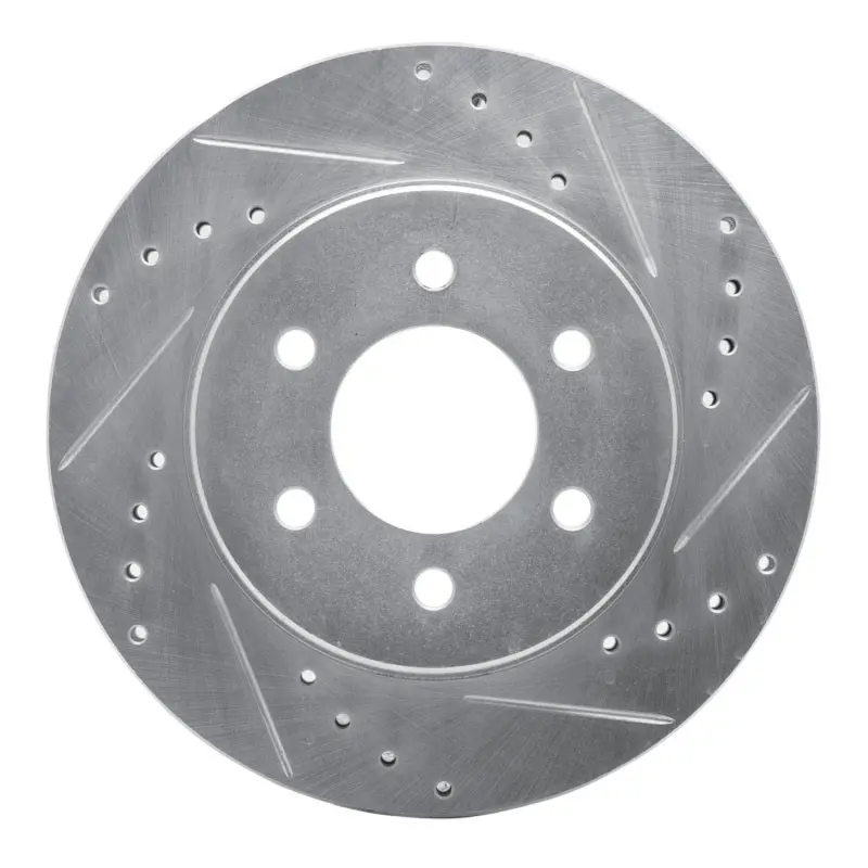 R1 1991-1996 Dodge Dakota 4Wd Front Right Drilled & Slotted Silver Brake Rotor 1