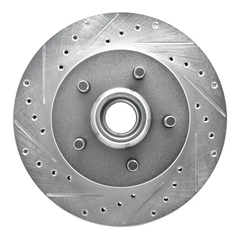 R1 1992-2002 Chevrolet C1500 Front Left Drilled & Slotted Silver Brake Rotor 1