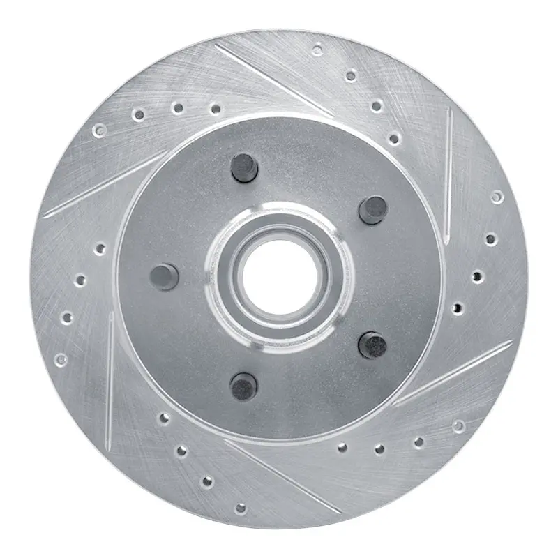 R1 1992-2002 Chevrolet Express 1500 Front Right Drilled & Slotted Silver Brake Rotor 1