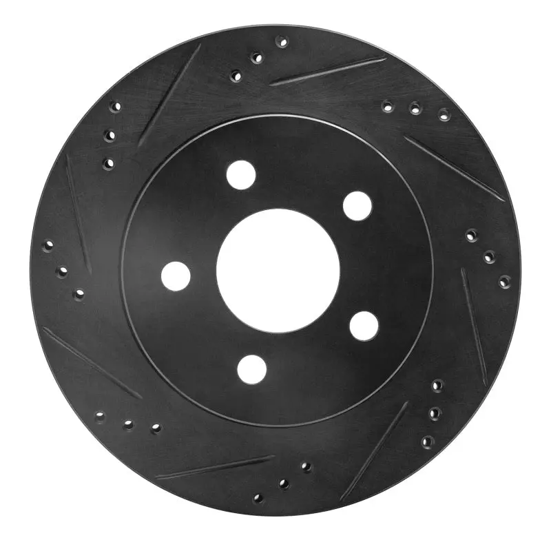 R1 1993-1997 Chevrolet Camaro Rear Left Drilled & Slotted Black Brake Rotor 1