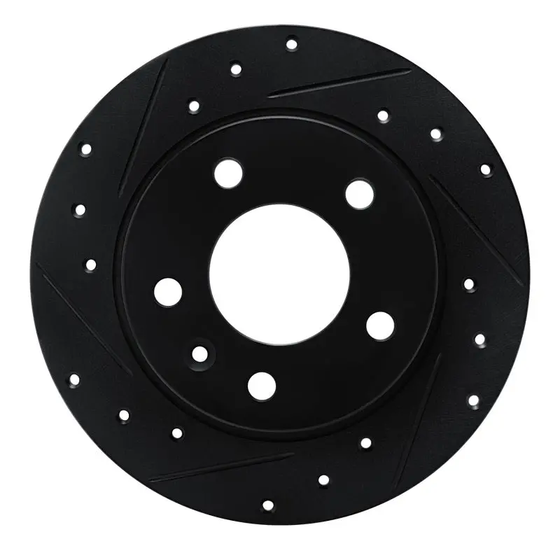 R1 20-25 Buick Encore Gx Rear Left Drilled & Slotted Black Brake Rotor 1