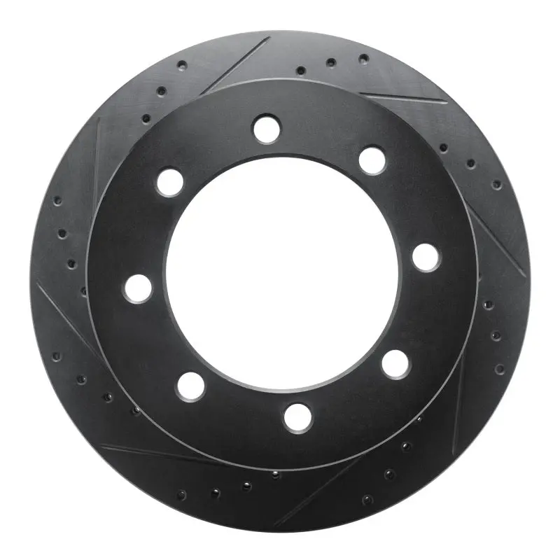 R1 20-25 Chevrolet Silverado 3500 Hd Rear Left Drilled & Slotted Black Brake Rotor 1