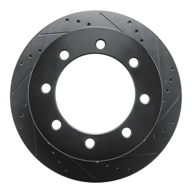 R1 20-25 Chevrolet Silverado 3500 Hd Rear Right Drilled & Slotted Black Brake Rotor 1