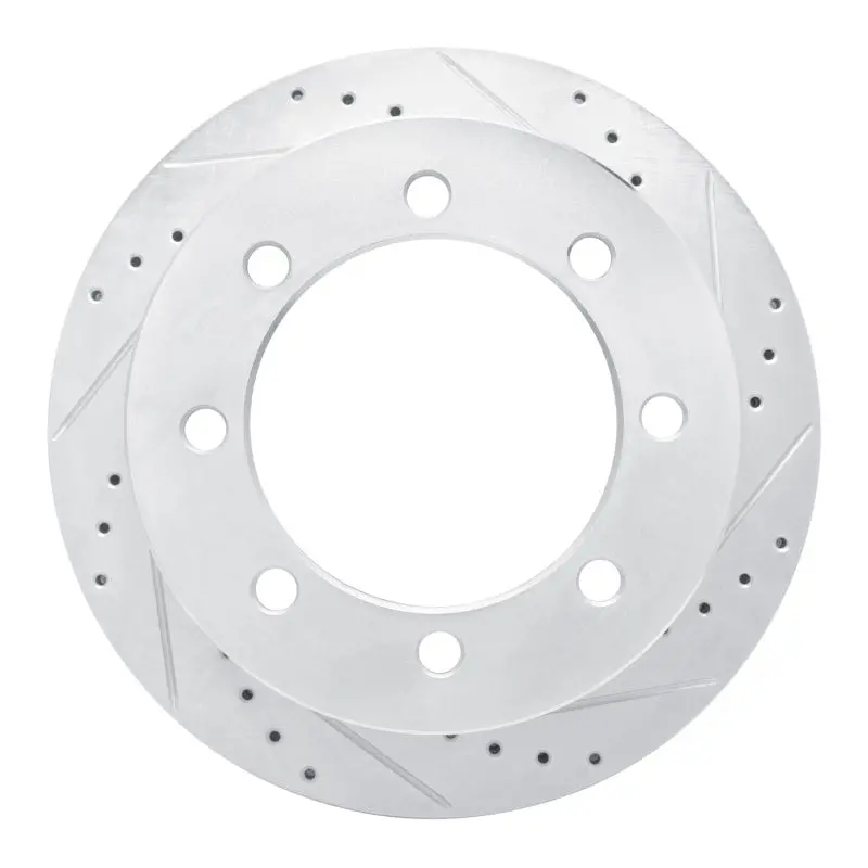 R1 20-25 Chevrolet Silverado 3500 Hd Rear Right Drilled & Slotted Silver Brake Rotor 1