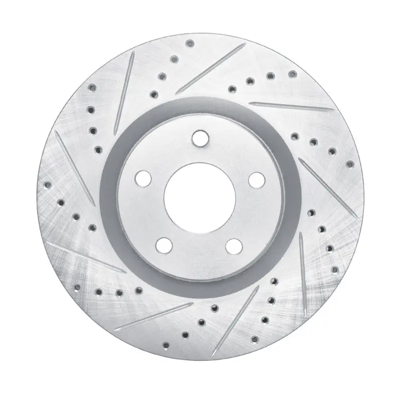 R1 20-25 Ford Bronco Sport Front Left Drilled & Slotted Silver Brake Rotor 1