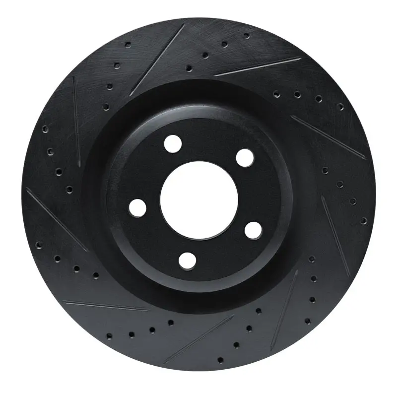 R1 20-25 Ford Explorer Front Left Drilled & Slotted Black Brake Rotor 1