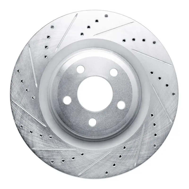 R1 20-25 Ford Explorer Front Left Drilled & Slotted Silver Brake Rotor 1