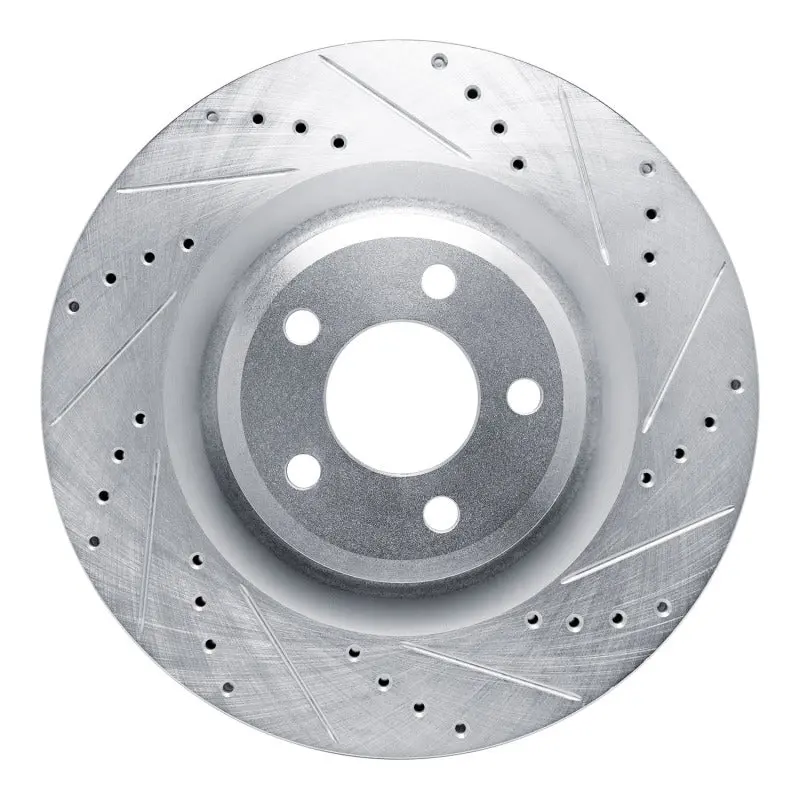 R1 20-25 Ford Explorer Front Right Drilled & Slotted Silver Brake Rotor 1