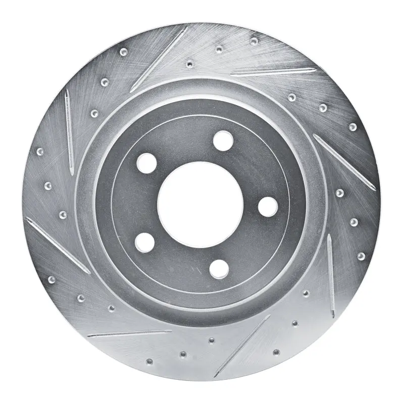R1 20-25 Ford Explorer Rear Left Drilled & Slotted Silver Brake Rotor 1