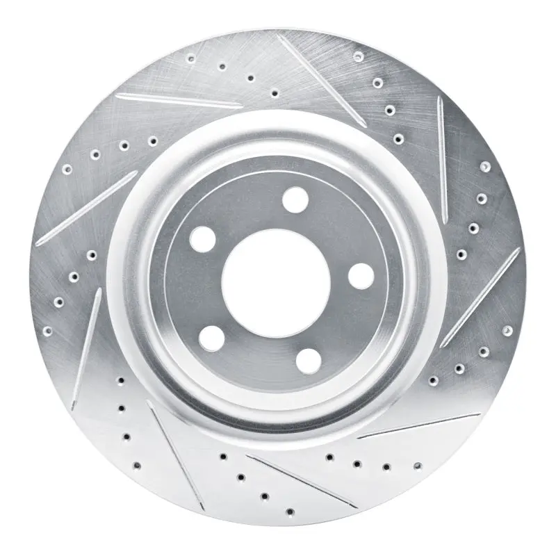 R1 20-25 Ford Explorer Rear Right Drilled & Slotted Silver Brake Rotor 1