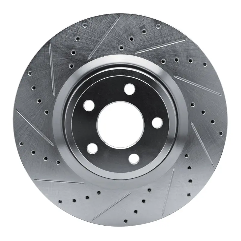 R1 20-25 Ford Police Interceptor Utility Front Left Drilled & Slotted Silver Brake Rotor 1