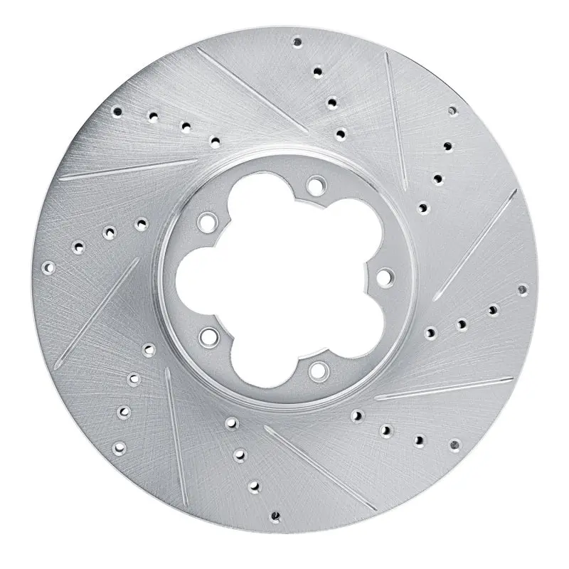 R1 20-25 Ford Transit-150 Front Right Drilled & Slotted Silver Brake Rotor 1