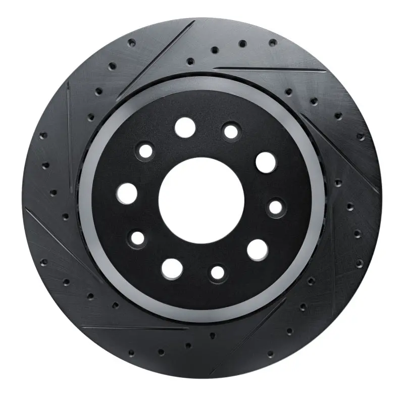 R1 20-25 Jeep Gladiator Rear Left Drilled & Slotted Black Brake Rotor 1