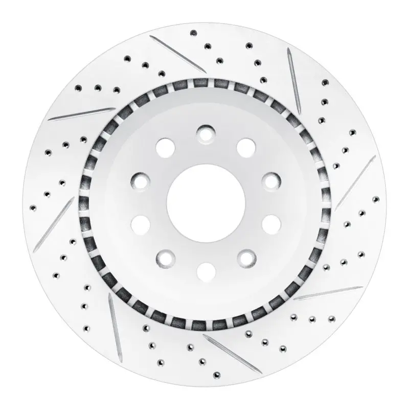 R1 20-25 Jeep Gladiator Rear Right Drilled & Slotted Geo-Carbon Rotor 1