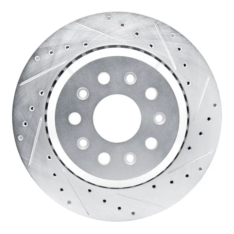 R1 20-25 Jeep Gladiator Rear Right Drilled & Slotted Silver Brake Rotor 1