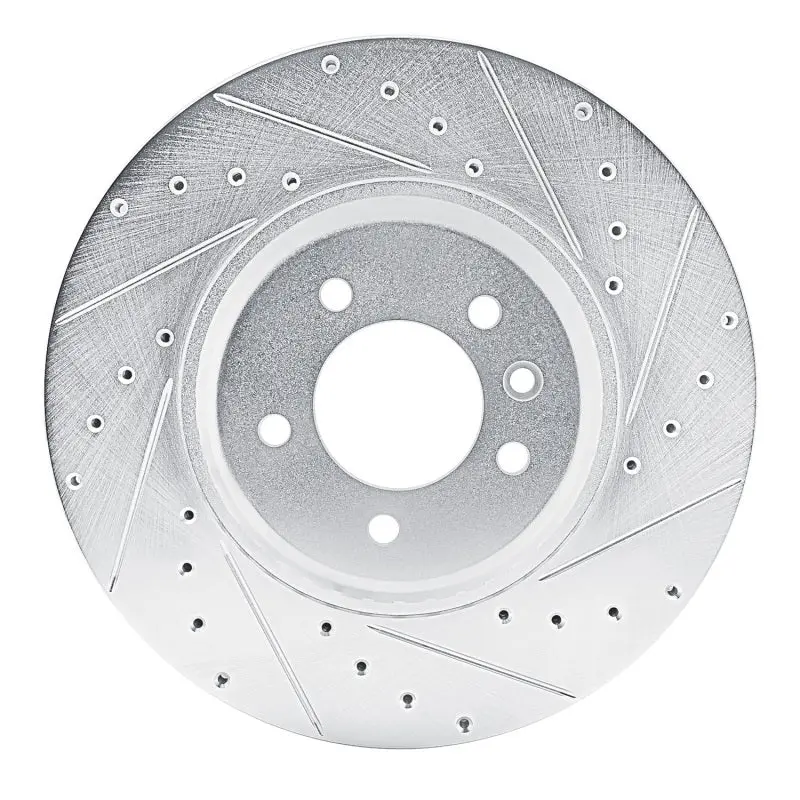 R1 20-25 Land Rover Defender 110 Front Right Drilled & Slotted Silver Brake Rotor 1