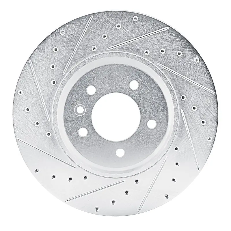 R1 20-25 Land Rover Defender 90 Front Left Drilled & Slotted Silver Brake Rotor 1