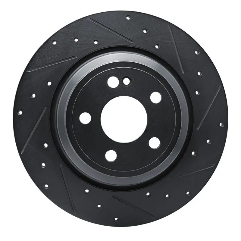 R1 20-25 Mercedes-Benz Gle350 Rear Right Drilled & Slotted Black Brake Rotor 1