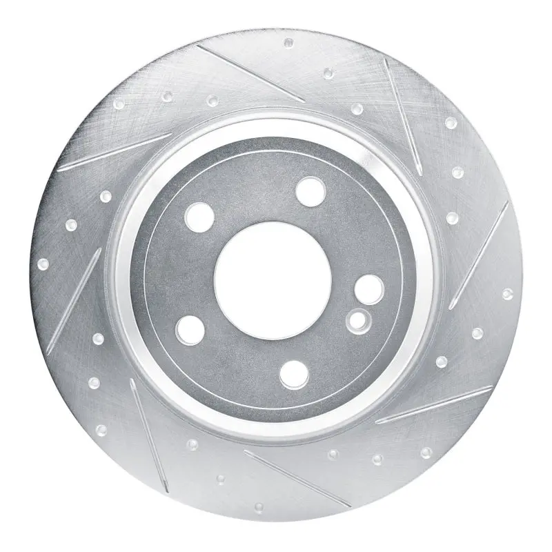 R1 20-25 Mercedes-Benz Gle350 Rear Right Drilled & Slotted Silver Brake Rotor 1