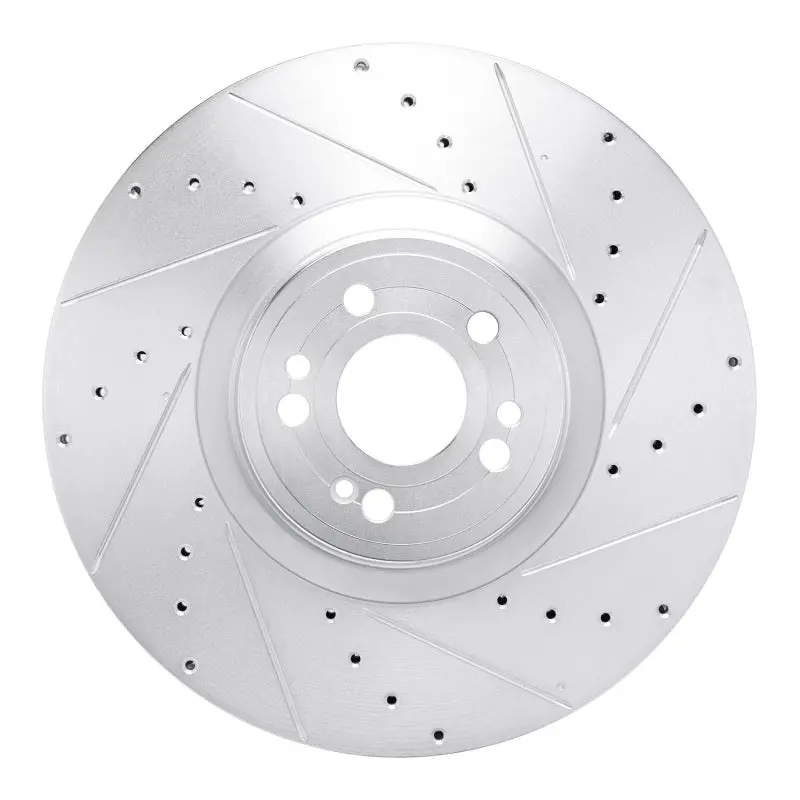 R1 20-26 Mercedes-Benz Gle450e Front Right Drilled & Slotted Silver Brake Rotor 1