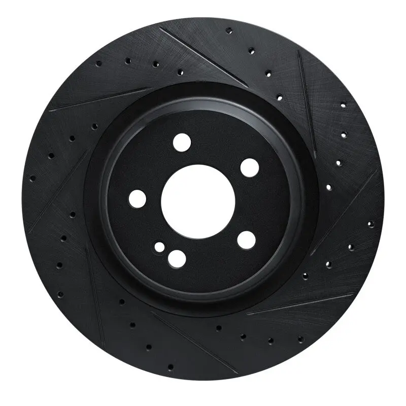R1 20-26 Mercedes-Benz Gle53 Amg Rear Right Drilled & Slotted Black Brake Rotor 1