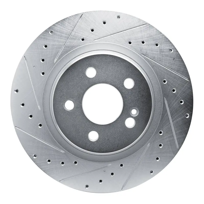 R1 20-26 Mercedes-Benz Gls450 Rear Left Drilled & Slotted Silver Brake Rotor 1