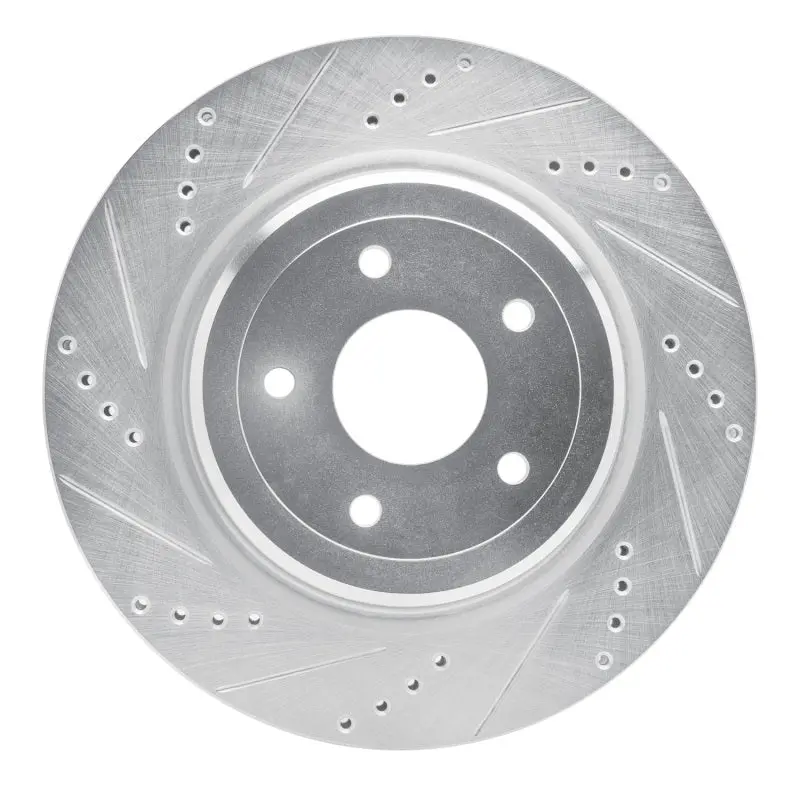 R1 2006-2013 Chevrolet Corvette Rear Left Drilled & Slotted Silver Brake Rotor 1