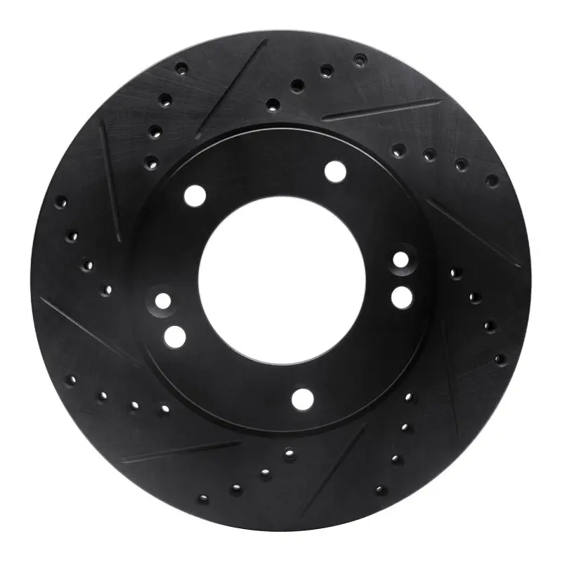 R1 2007-2009 Kia Sorento Front Left Drilled & Slotted Black Brake Rotor 1
