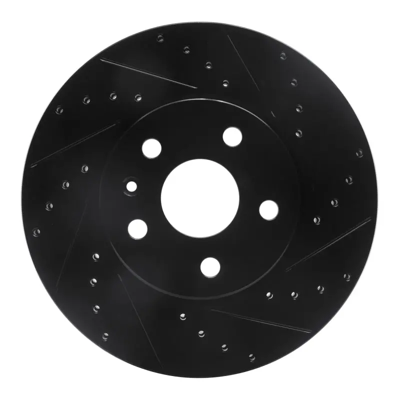 R1 2008-2014 Cadillac Cts Front Right Drilled & Slotted Black Brake Rotor 1