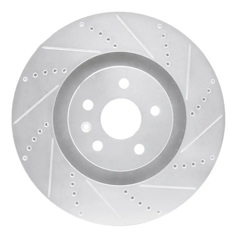 R1 2009-2015 Cadillac Cts Front Right Drilled & Slotted Silver Brake Rotor 1