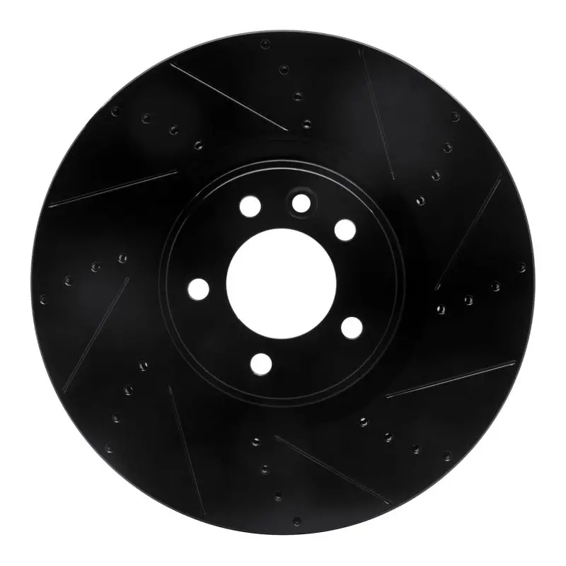 R1 2010-2017 Land Rover Range Rover Sport Front Right Drilled & Slotted Black Brake Rotor 1