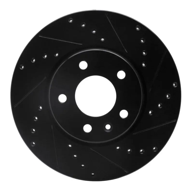 R1 2011-2025 Buick Lacrosse Front Right Drilled & Slotted Black Brake Rotor 1