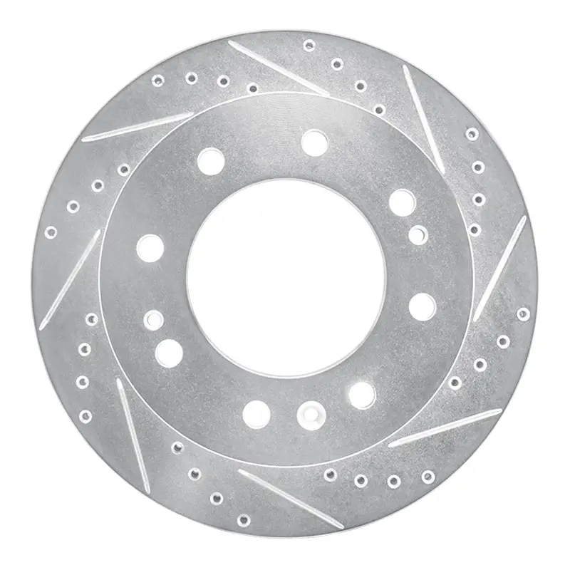 R1 2011-2025 Chevrolet Silverado 3500 Hd Front Right Drilled & Slotted Silver Brake Rotor 1