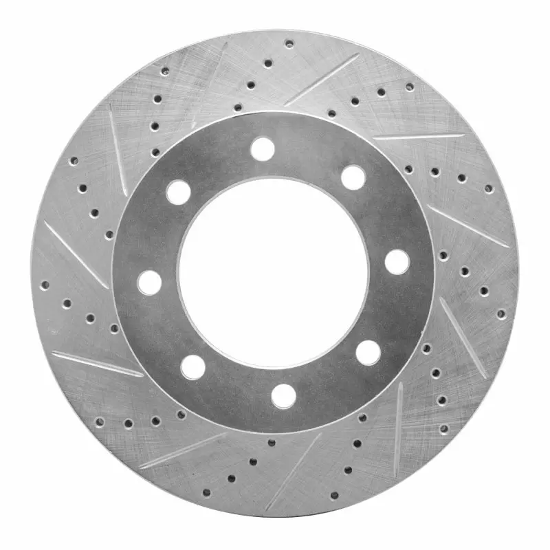 R1 2012-2025 Ford F-350 Super Duty 4Wd Front Left Drilled & Slotted Silver Brake Rotor 1