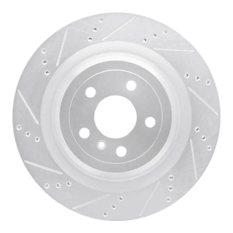 R1 2013-2019 Mercedes-Benz Gl450 Rear Left Drilled & Slotted Silver Brake Rotor 1