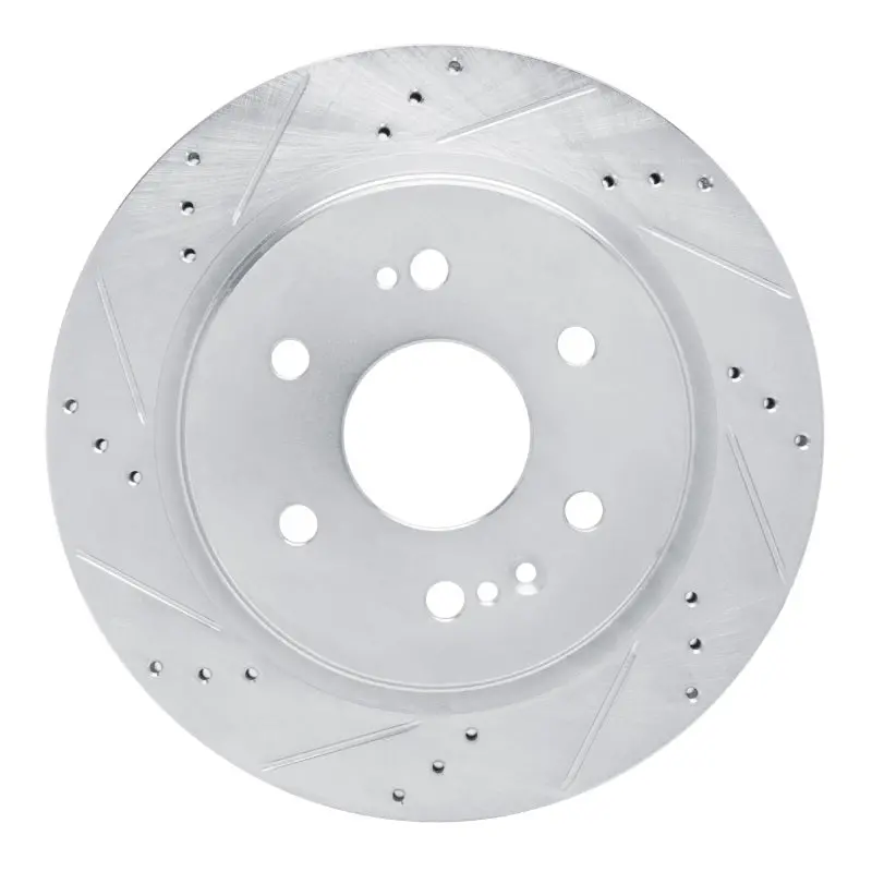 R1 2019-2025 Cadillac Escalade Esv Rear Left Drilled & Slotted Silver Brake Rotor 1