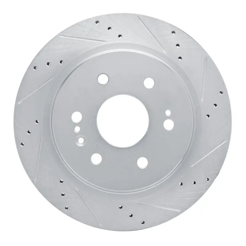 R1 2019-2025 Cadillac Escalade Esv Rear Right Drilled & Slotted Silver Brake Rotor 1