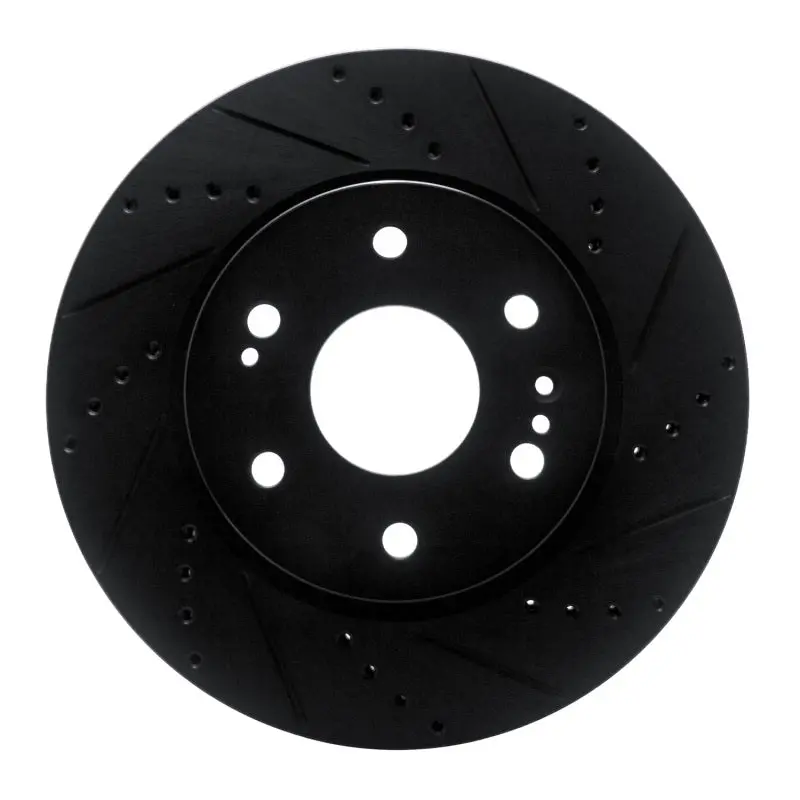 R1 2019-2026 Cadillac Escalade Esv Front Right Drilled & Slotted Black Brake Rotor 1
