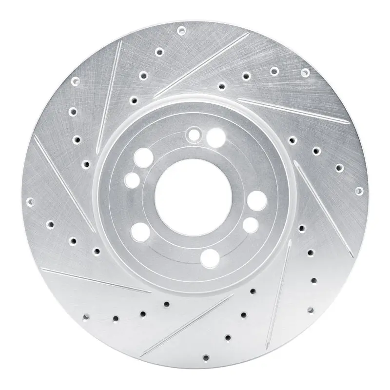 R1 2020-2023 Mercedes-Benz Gle350 Front Left Drilled & Slotted Silver Brake Rotor 1