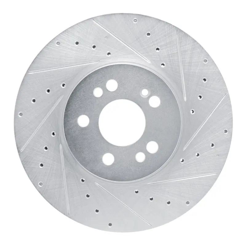 R1 2020-2023 Mercedes-Benz Gle350 Front Right Drilled & Slotted Silver Brake Rotor 1