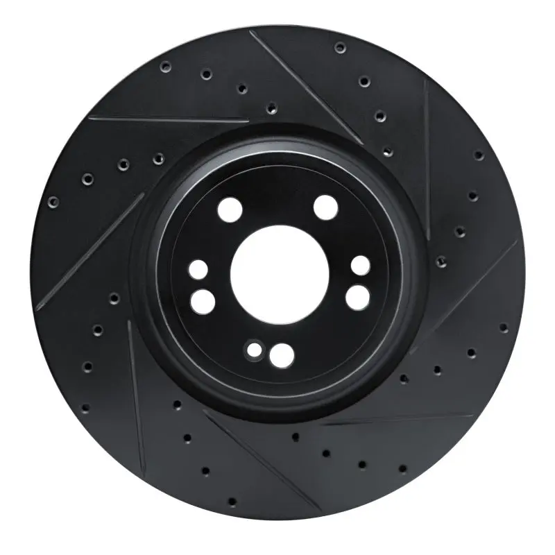 R1 2020-2025 Mercedes-Benz Gle350 Front Right Drilled & Slotted Black Brake Rotor 1