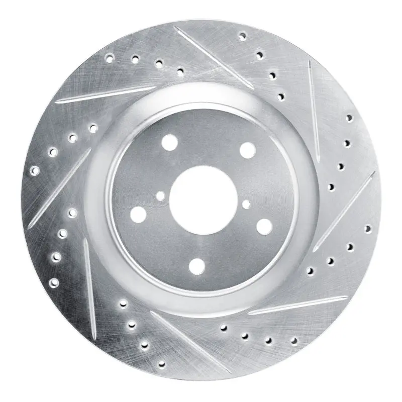 R1 2020-2025 Subaru Impreza Front Right Drilled & Slotted Silver Brake Rotor 1