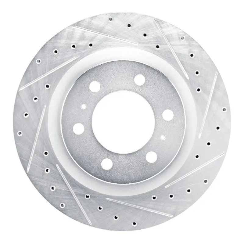 R1 2022-2025 Lexus Lx600 Front Right Drilled & Slotted Silver Brake Rotor 1