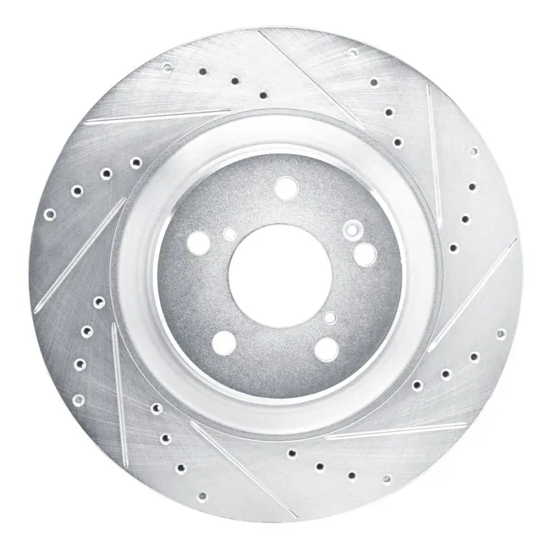 R1 2022-2026 Acura Mdx Front Right Drilled & Slotted Silver Brake Rotor 1