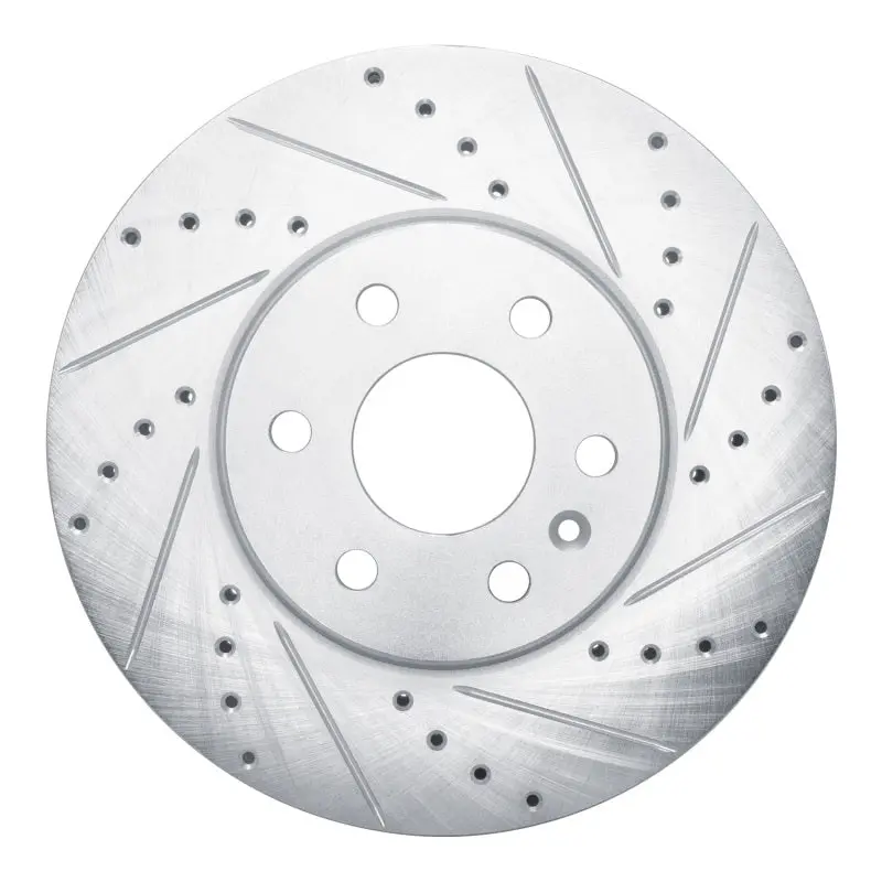 R1 21-22 Chevrolet Colorado Front Right Drilled & Slotted Silver Brake Rotor 1