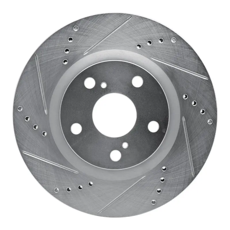 R1 21-24 Genesis Gv80 Front Left Drilled & Slotted Silver Brake Rotor 1